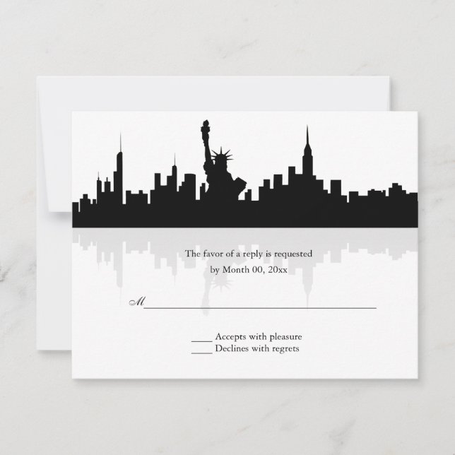 New York Skyline Wedding RSVP (Vorderseite)