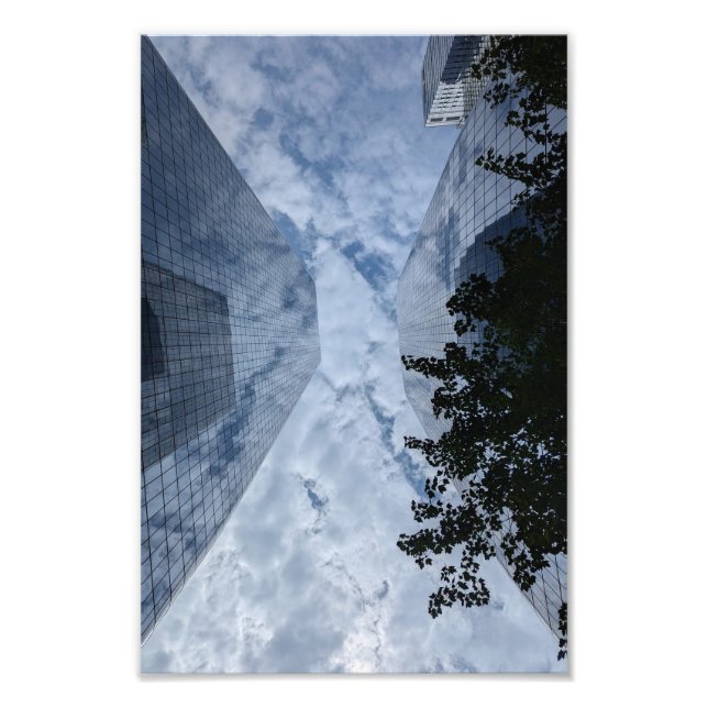 New York Skyscrapers with clouds artistic photo Fotodruck (Vorne)