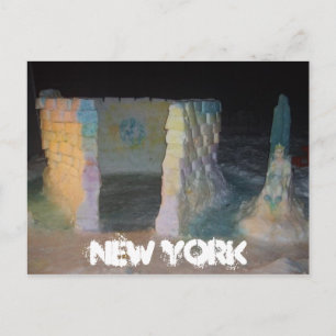 NEW YORK Snow Fort Postcard von Mandi Bleyl Postkarte