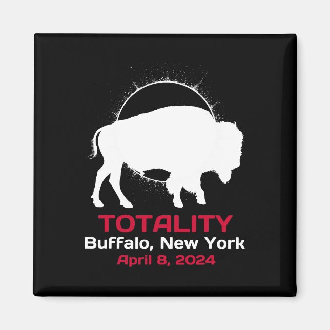 New York Solar Eclipse Totality 8. April 2024 Magnet (Vorne)