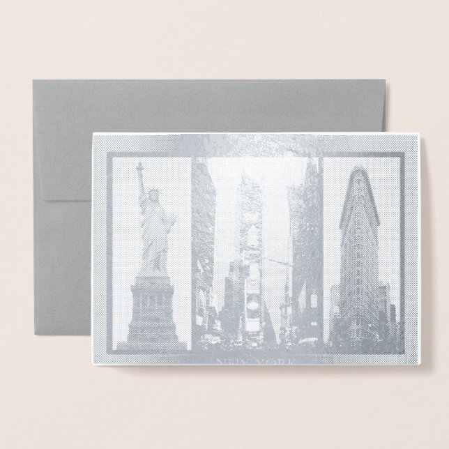 New York Souvenir Grußkarten Custom Silver Folienkarte (Vorderseite mit Umschlag)
