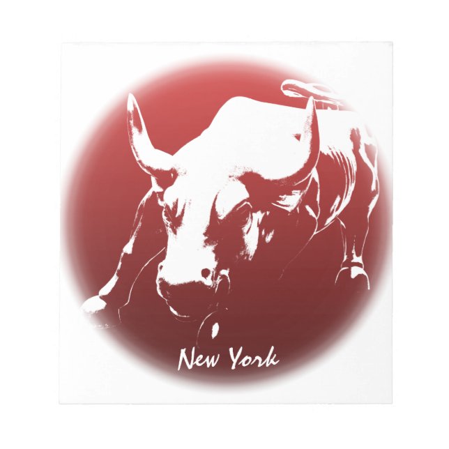 New York Souvenir Notepad Cool Bull Statue Notepad Notizblock (Vorderseite)