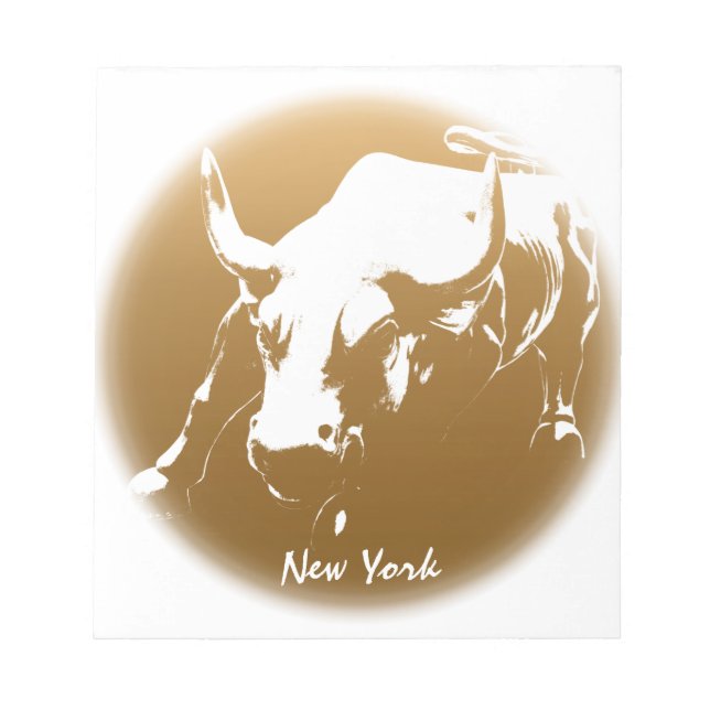 New York Souvenir Notepad Cool Bull Statue Notepad Notizblock (Vorderseite)