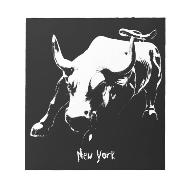 New York Souvenir Notepad Cool Bull Statue Notepad Notizblock (Vorderseite)