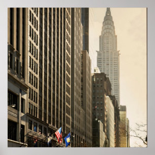 New York, St. e-42 und Chrysler-Gebäude Poster