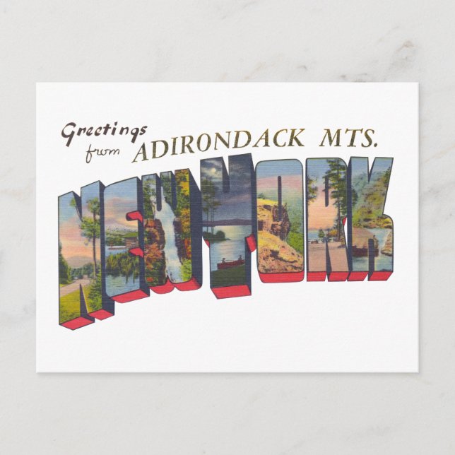 New York Staat Adirondack Mts Postkarte (Vorderseite)