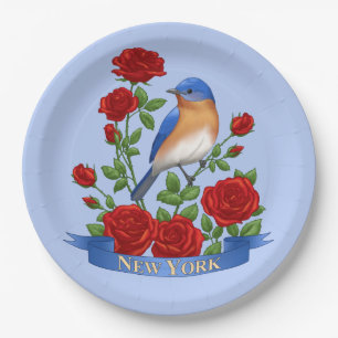 New York Staat Bird und Blume Pappteller
