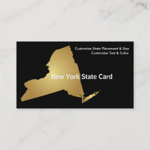 New York Staat Business Card Metallic Gold Visitenkarte