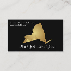 New York Staat Business Card Metallic Gold Visitenkarte
