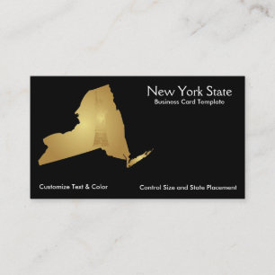 New York Staat Business Card Metallic Gold Visitenkarte