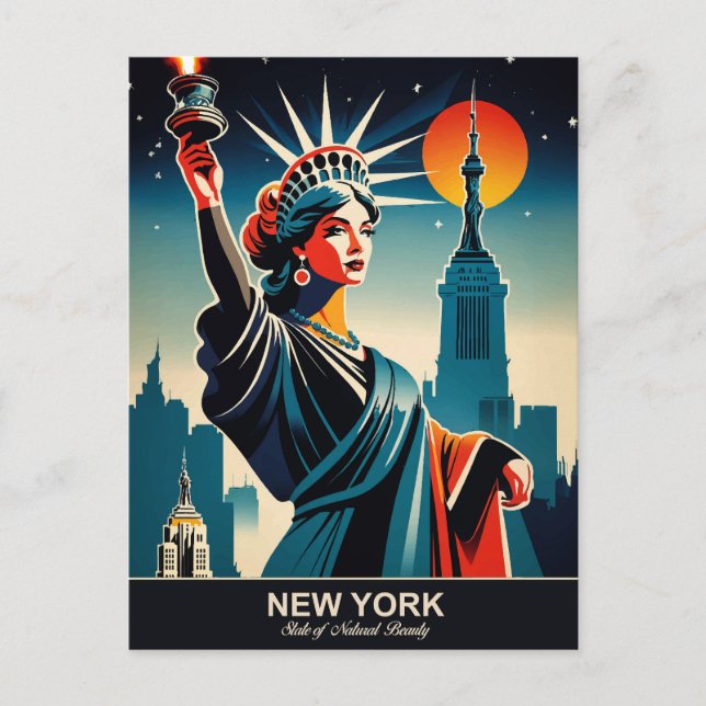 New York: Staat der natürlichen Schönheit Postkarte (Vorderseite)