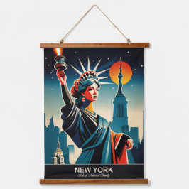 New York: Staat der natürlichen Schönheit Wandteppich Mit Holzrahmen