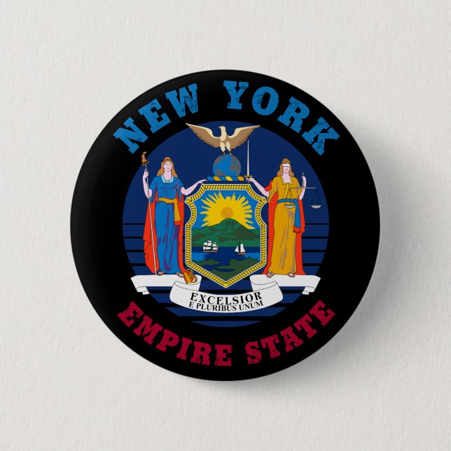 NEW YORK STAAT FLAG BUTTON (Vorderseite)