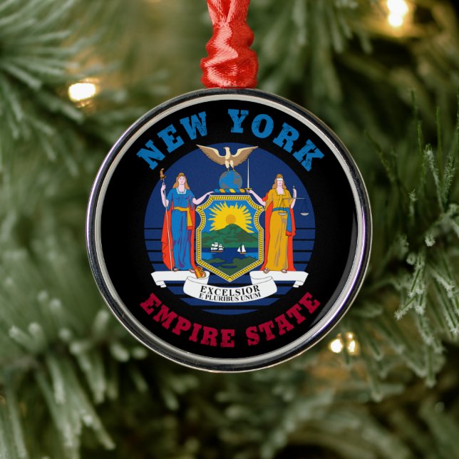 NEW YORK STAAT FLAG ORNAMENT AUS METALL (Baum)