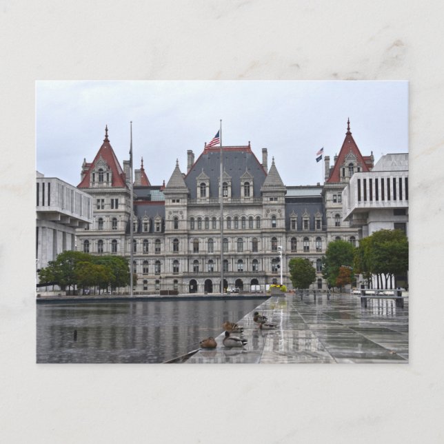 New York Staat Hauptstadt Gebäude Postkarte (Vorderseite)