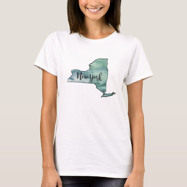 New York Staat Map T - Shirt (Vorderseite)