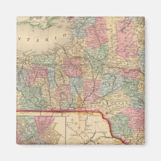 New York Staat Map von Mitchell Magnet (Vorne)