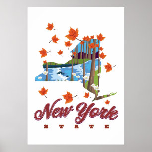 New York Staat Travel Poster