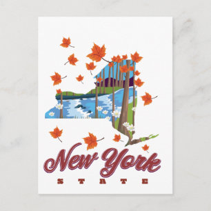 New York Staat Travel Poster Postkarte