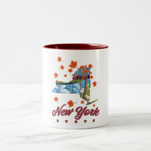 New York Staat Travel Poster Zweifarbige Tasse