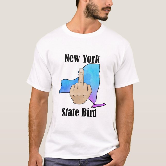 New York Staat Vogel T - Shirt Mittelfinger (Vorderseite)