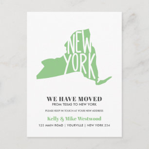 NEW YORK STAAT Wir haben neue Adresse Neue Zuhause Postkarte