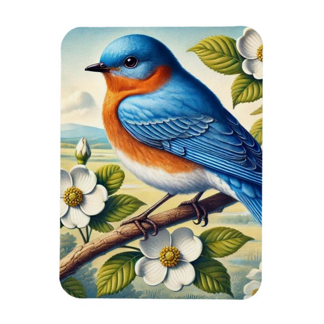 New York Staaten Bird Eastern Bluebird Magnet (Vertikal)