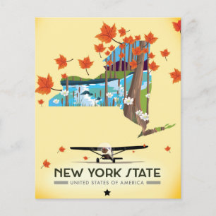 New York Staaten Vintage Reiseplakat