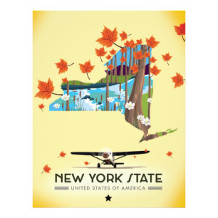 New York Staaten Vintage Reiseplakat Fotodruck