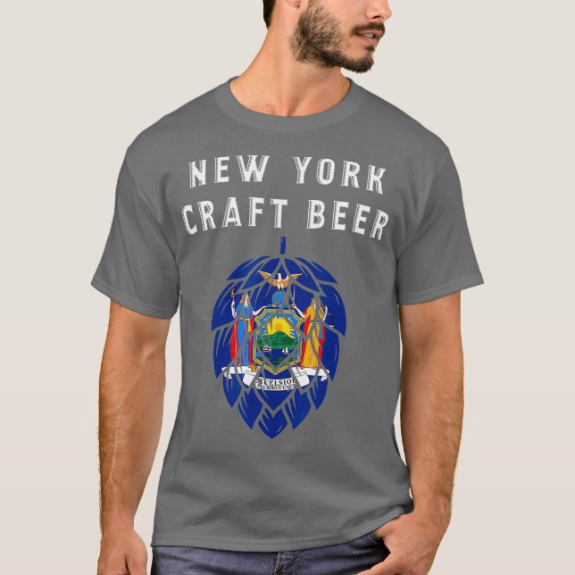 New York State Flag Craft Bierbrauer Liebhaber Wei T-Shirt (Vorderseite)