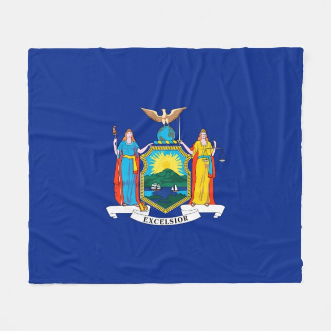 New York State Flag Design Fleecedecke (Vorderseite (Horizontal))
