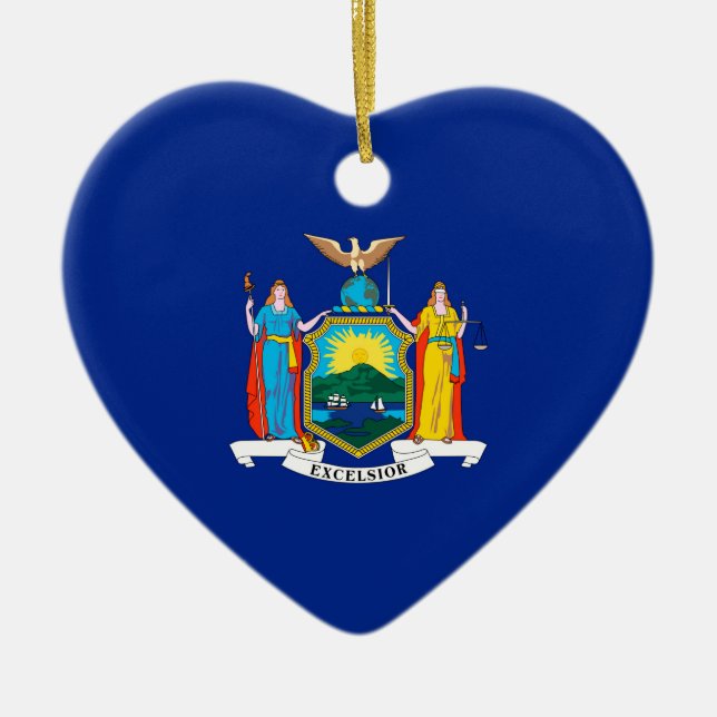 New York State Flag Design Keramik Ornament (Vorne)
