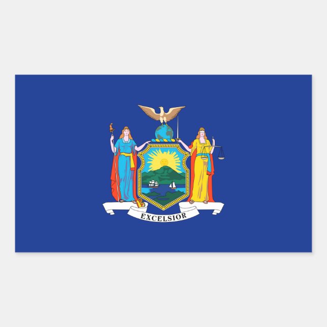 New York State Flag Design Rechteckiger Aufkleber (Vorderseite)