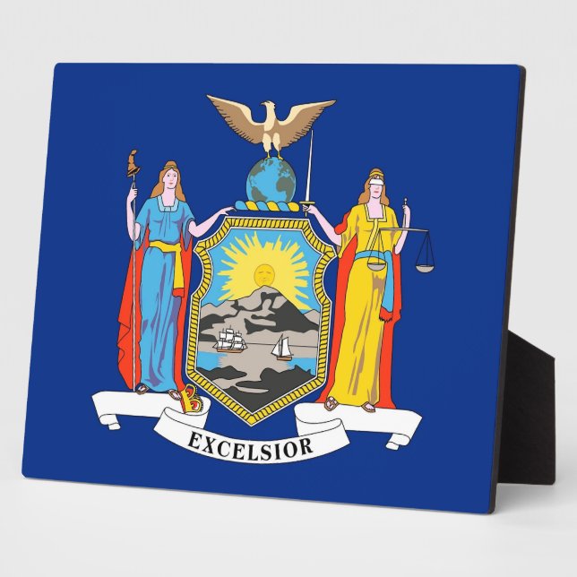 New York State Flag Plaque Fotoplatte (Seite)
