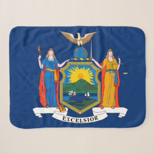 New York State Flag Print Patriotic Sherpadecke