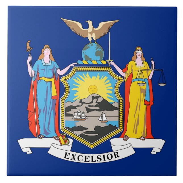 New York State Flag Tile Fliese (Vorderseite)