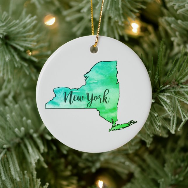 New York State Malerei Illustration Ornament (Baum)