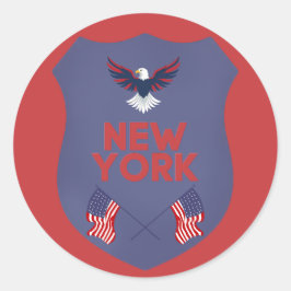 New York State Pride Patriotic Shield Vinyl Runder Aufkleber