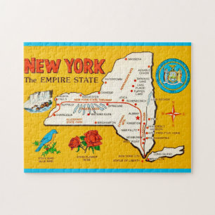 New York State Vintage 11x14 Postkarte Puzzle