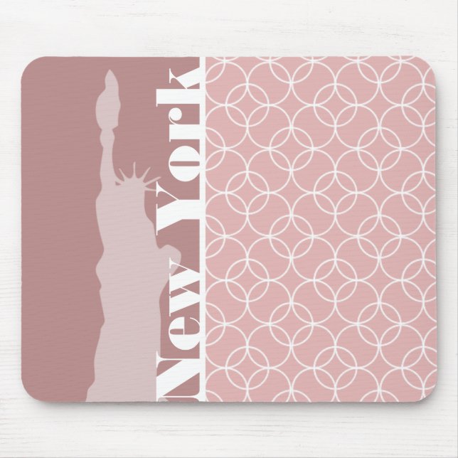 New York, Statue der Freiheit Mauve Circles Mousepad (Vorne)