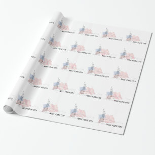 New York - Statue der Liberty USA Flag Geschenkpapier