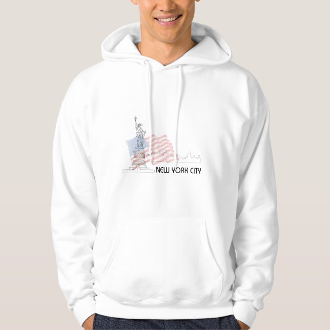 New York - Statue der Liberty USA Flag Hoodie (Vorderseite)