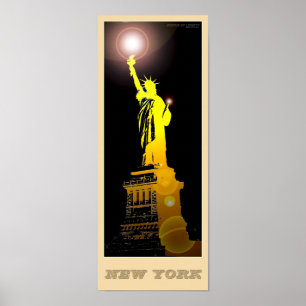New York Statue of Liberty - 01 - Travel Post Poster