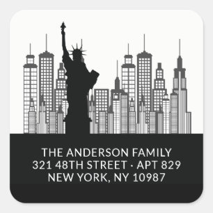 New York Statue of Liberty Address Label Aufkleber