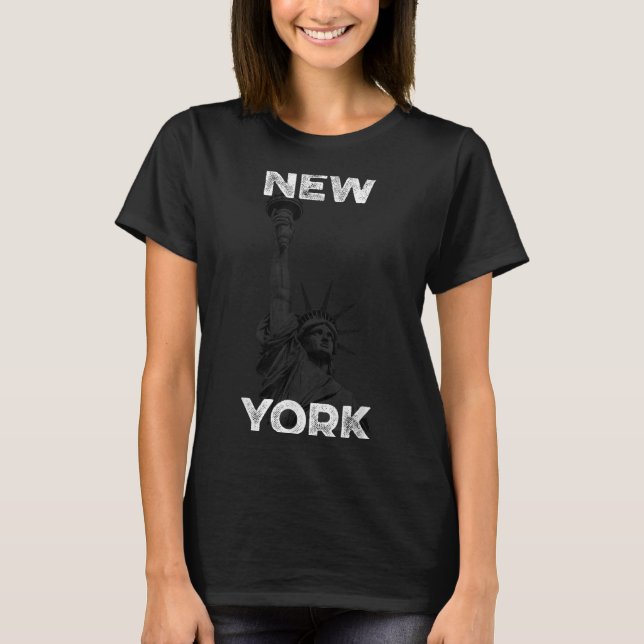 New York Statue Of Liberty Halftone Effect  T-Shirt (Vorderseite)