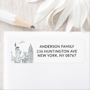 New York Statue of Liberty New Address Label