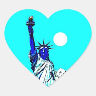 New York Statue of Liberty Pop Art Heart Sticker