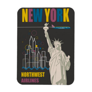New York Statue of Liberty Retro-Reiseposter Magnet