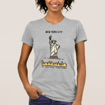New York Statue of Liberty Skyline Simple Line Art