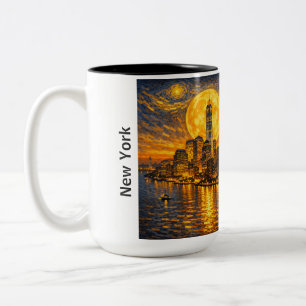 New York Sternennacht Zweifarbige Tasse